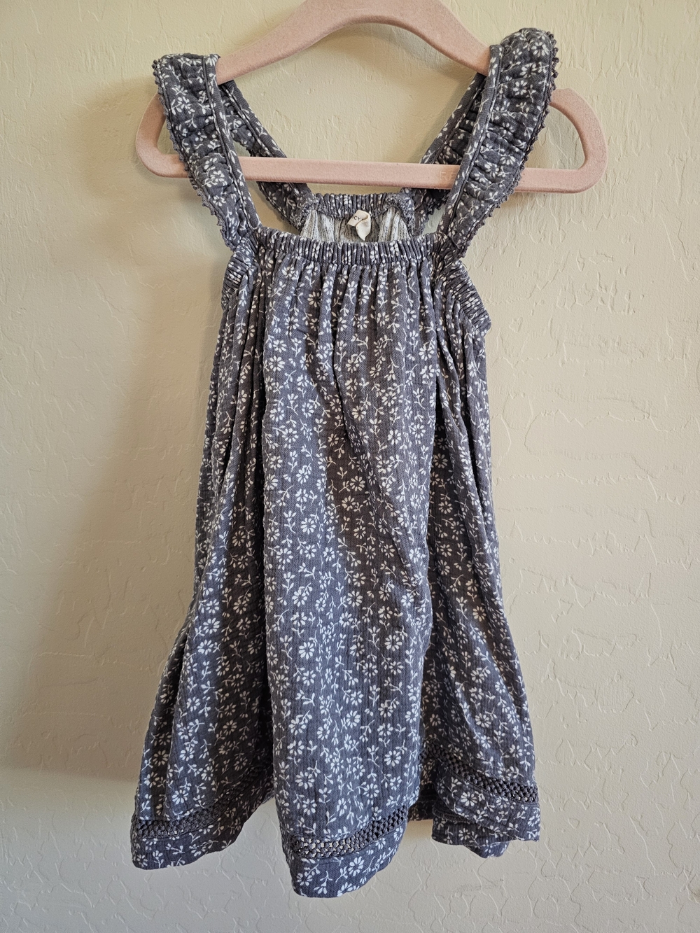 Quincy Mae Ruffle Tank Dress - Indigo Flora 2-3Y